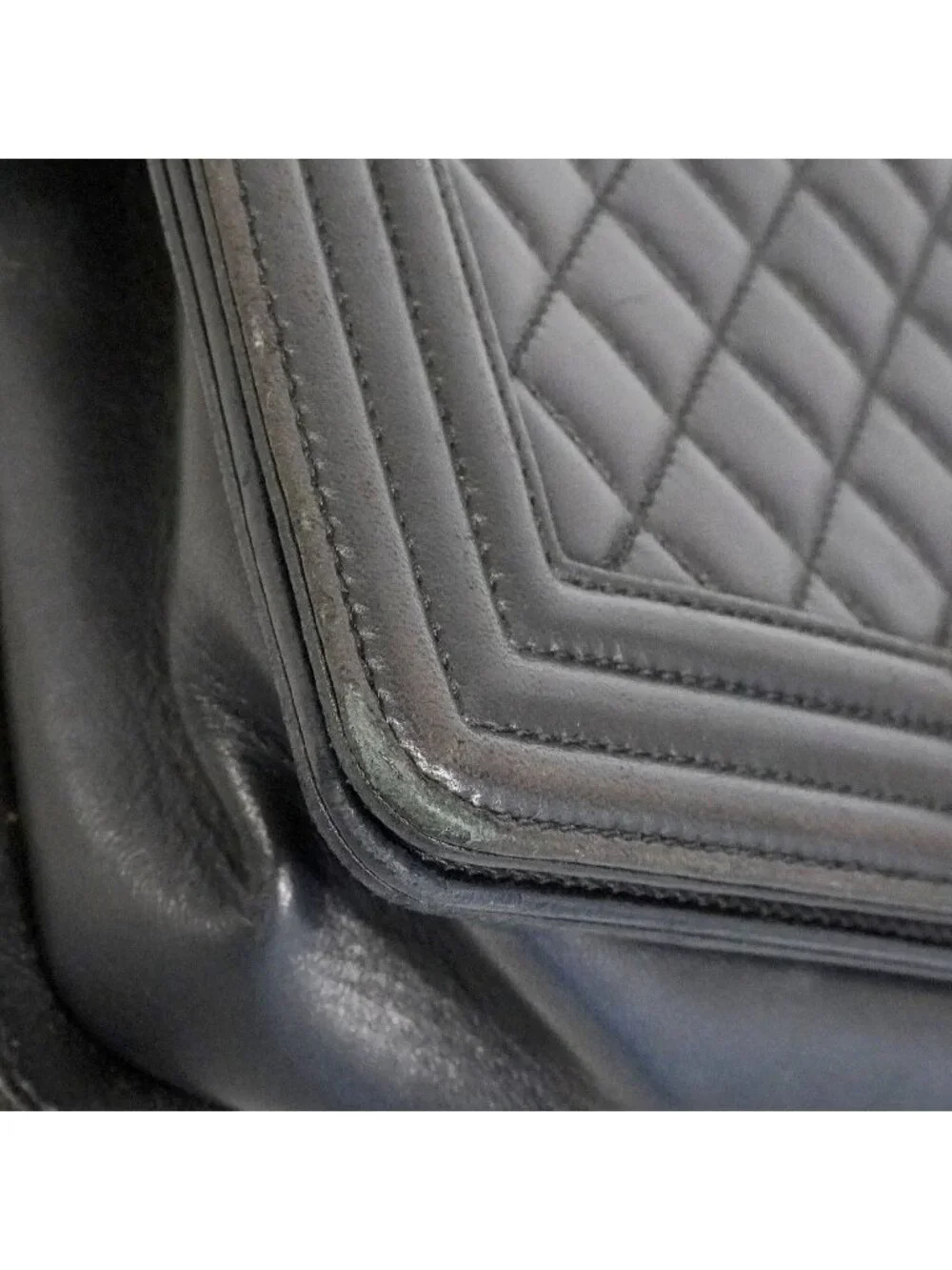 Chanel Shoulder Bag Boy Lambskin Black Silver